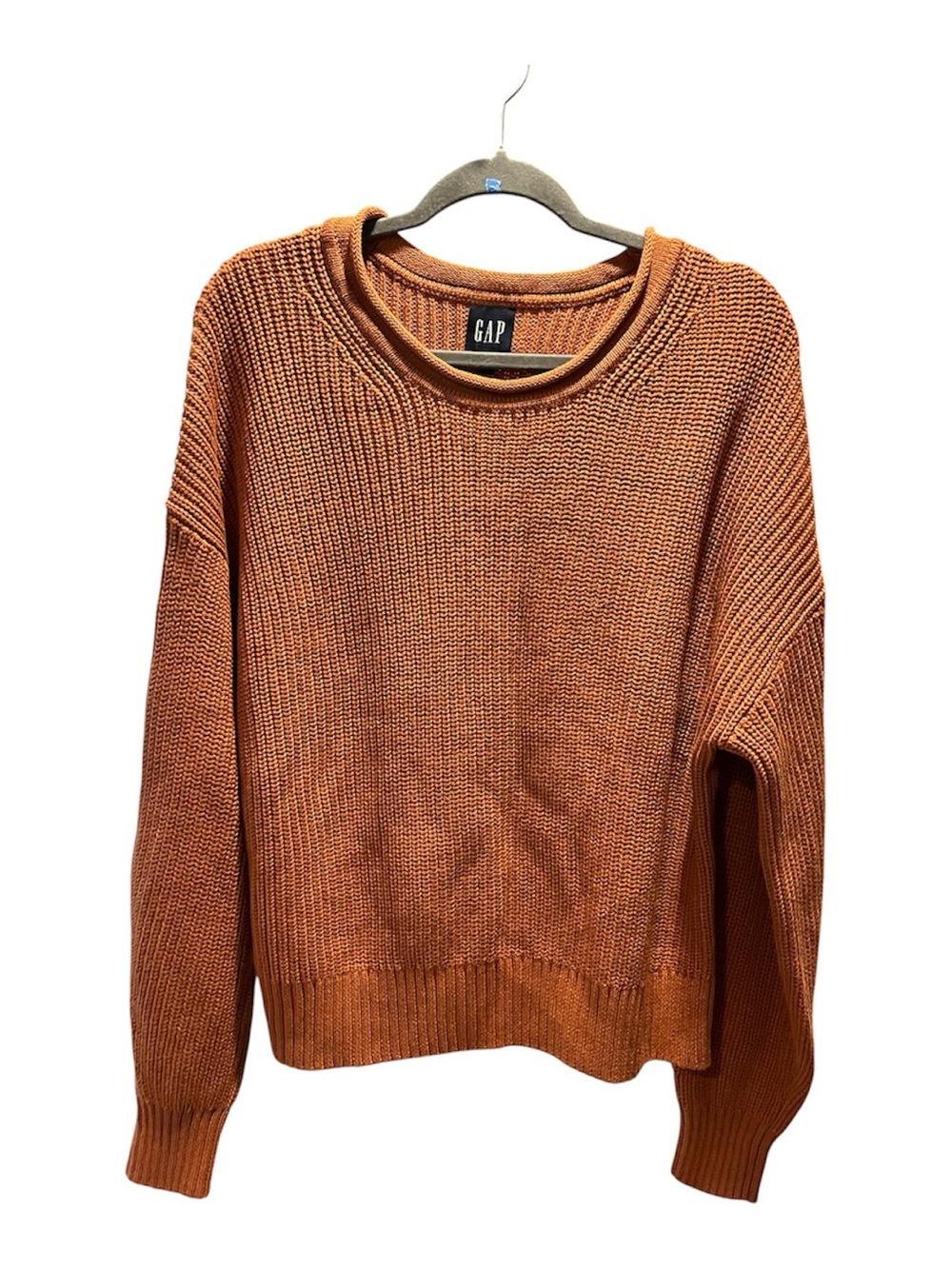 GAP Women's Burnt Orange Scoopneck Knit Sweater